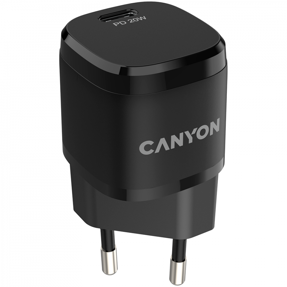 Ładowarka PD 20W USB-C do telefonu przenośna Canyon H-20-05 czarna