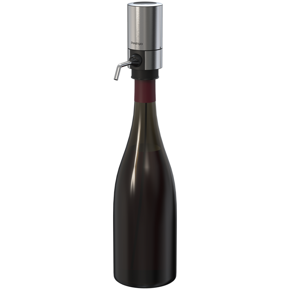 Aerator do wina PRESTIGIO, zestaw, srebrny
