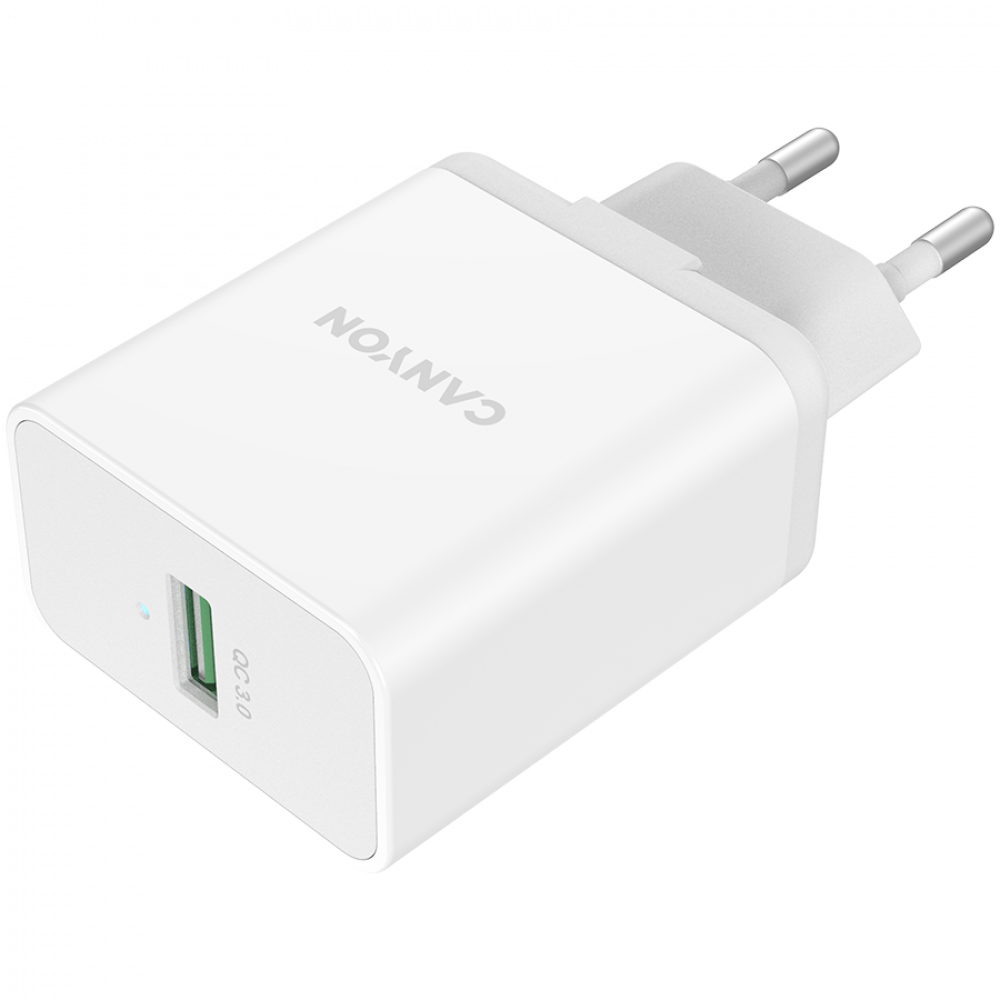 Canyon H 24 weißes 24W QC3.0 USB A Netzladegerät