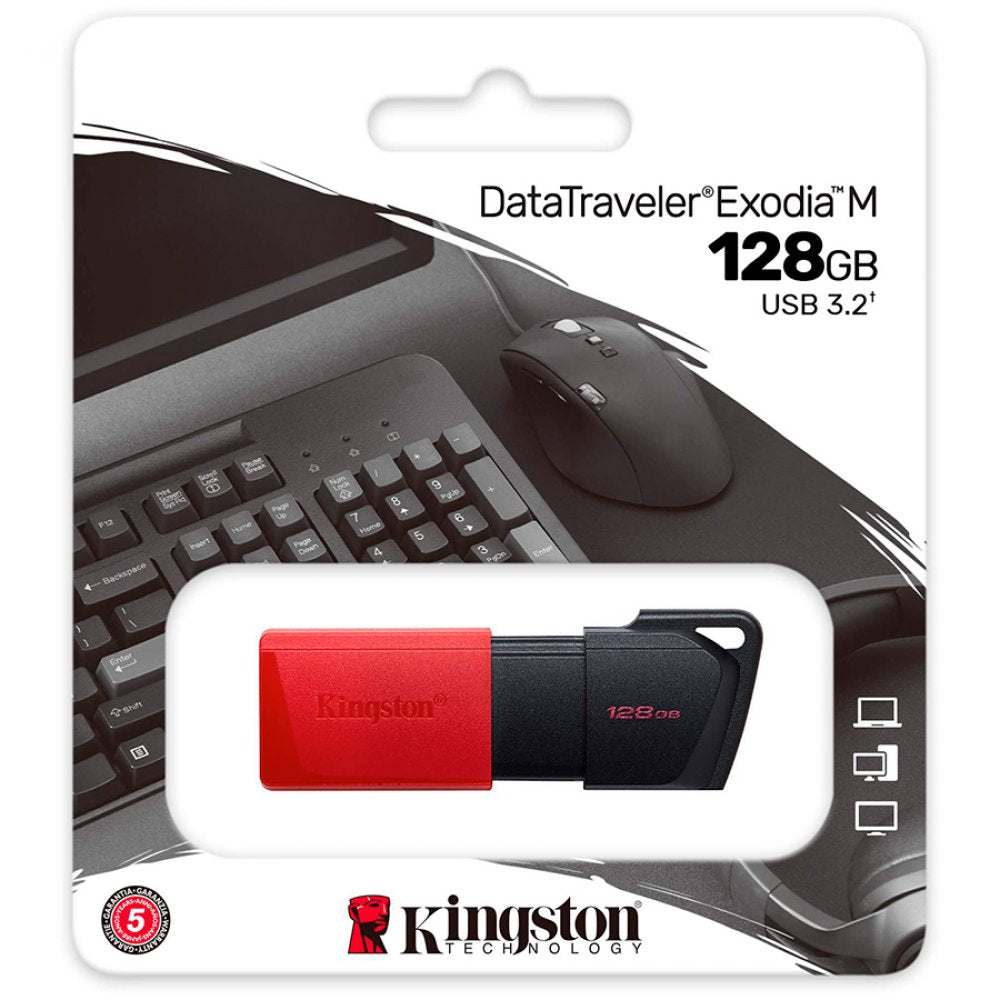 Kingston USB-Stick 128 GB USB 3.2 Gen 1 rot schwarz