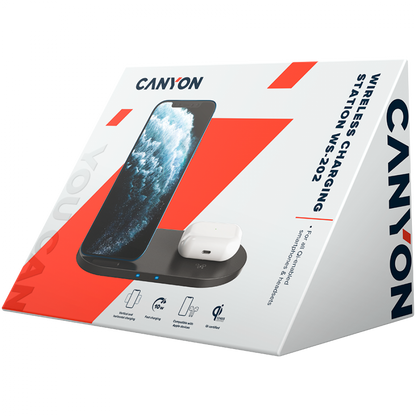 Canyon WS 202 10W 2-in-1 Wireless Charger Black