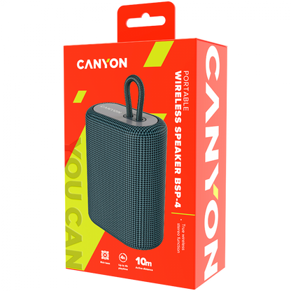 Głośnik Bluetooth przenośny 5W radio FM Canyon BSP-4 szary