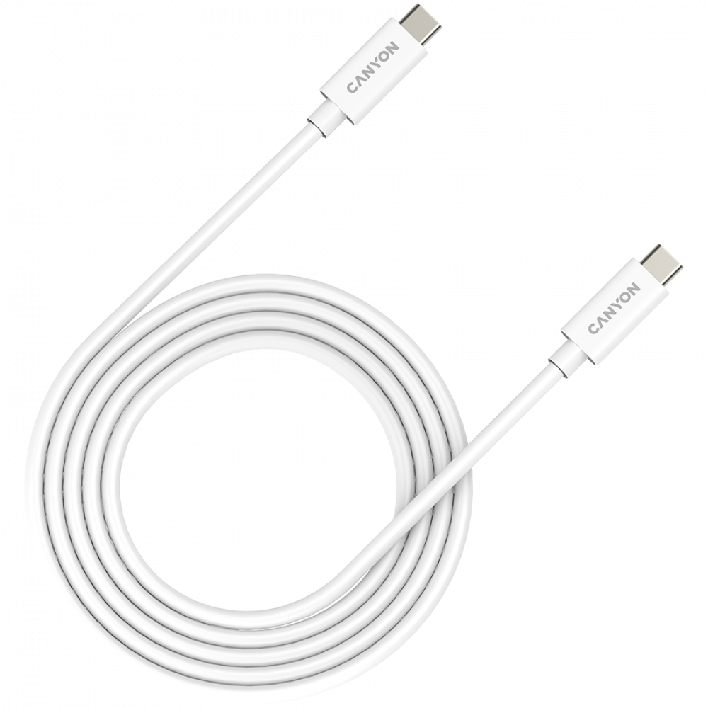 Kabel USB-C do USB-C 240W 20Gbps 4K 2m Canyon UC-42 biały