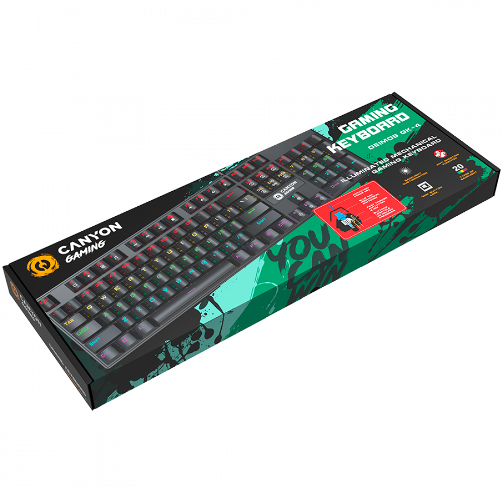 Canyon GK-4 Wired Gaming Keyboard, black