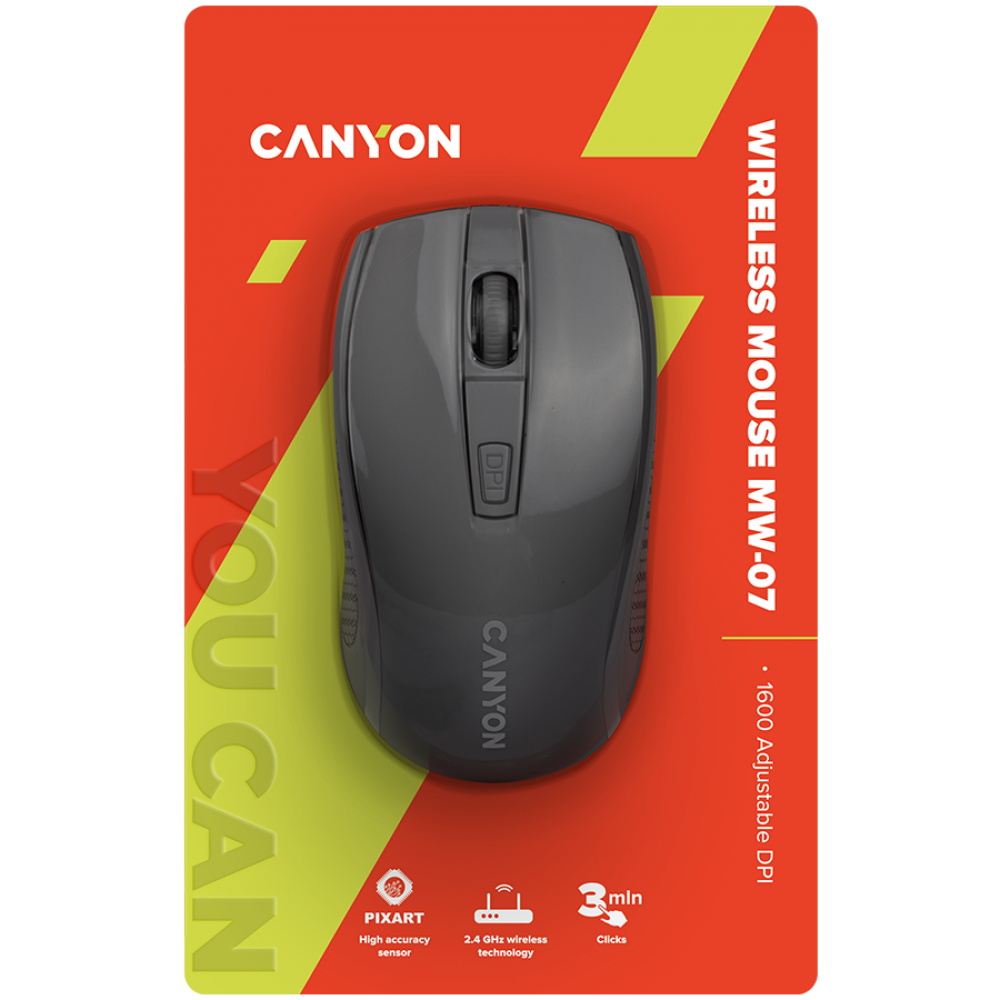 Canyon MW 7 Ergonomic Wireless Mouse Black