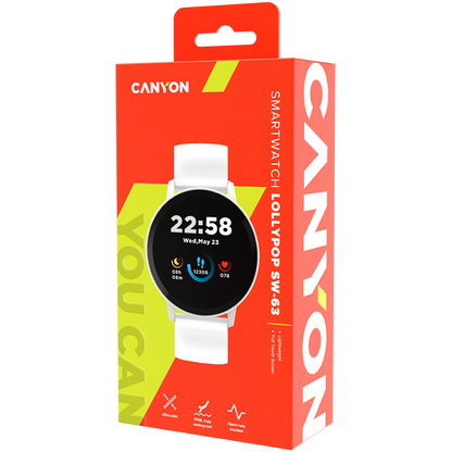 Smartwatch Canyon SW 63 Lollypop silber mit Sportfunktionen
