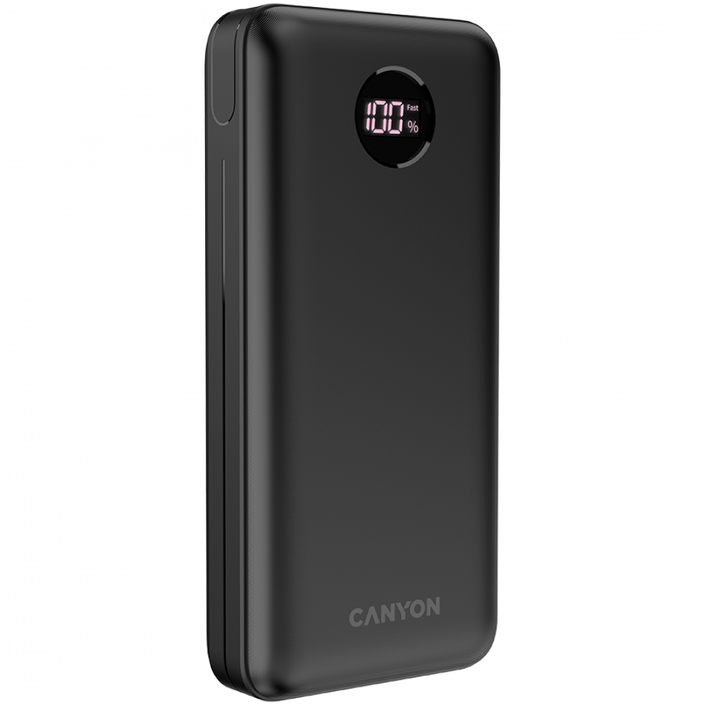 Powerbank 20000 mAh PD 20W QC 3.0 LED Canyon PB 2002 schwarz
