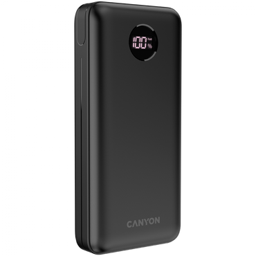 Powerbank 20000 mAh PD 20W QC 3.0 LED Canyon PB 2002 schwarz