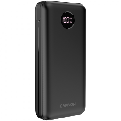 Powerbank 20000 mAh PD 20W QC 3.0 LED Canyon PB 2002 schwarz