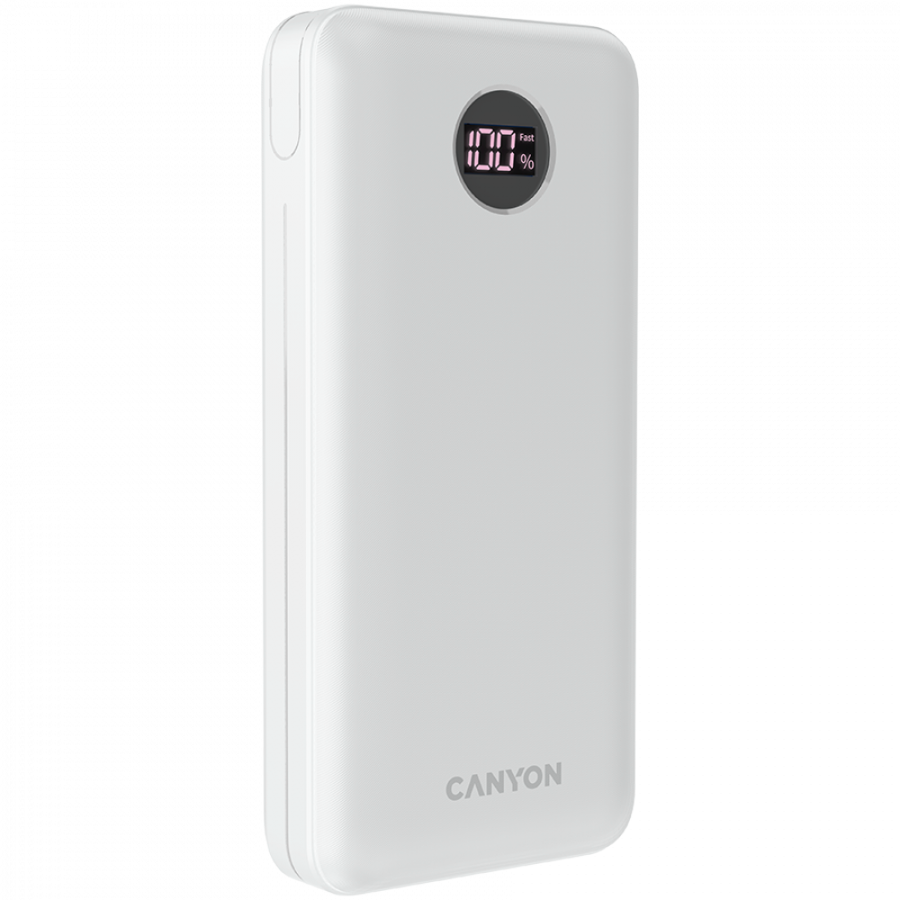 Powerbank 20000 mAh PD 20W QC 3.0 LED Canyon PB 2002 weiß
