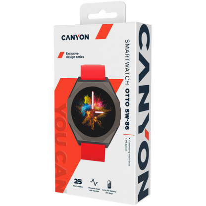Smartwatch Canyon SW-86 with health features red