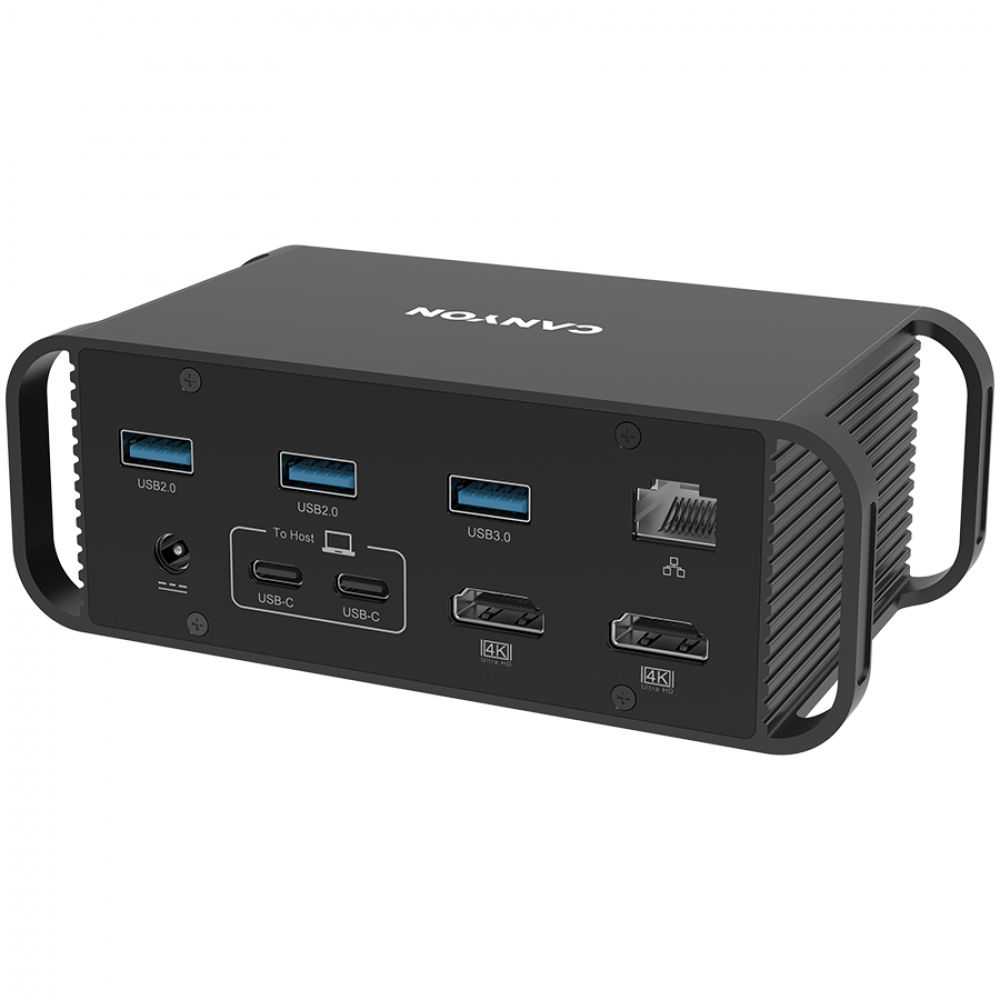 Hub USB C 14 w 1 przenośny Canyon DS 95 szary