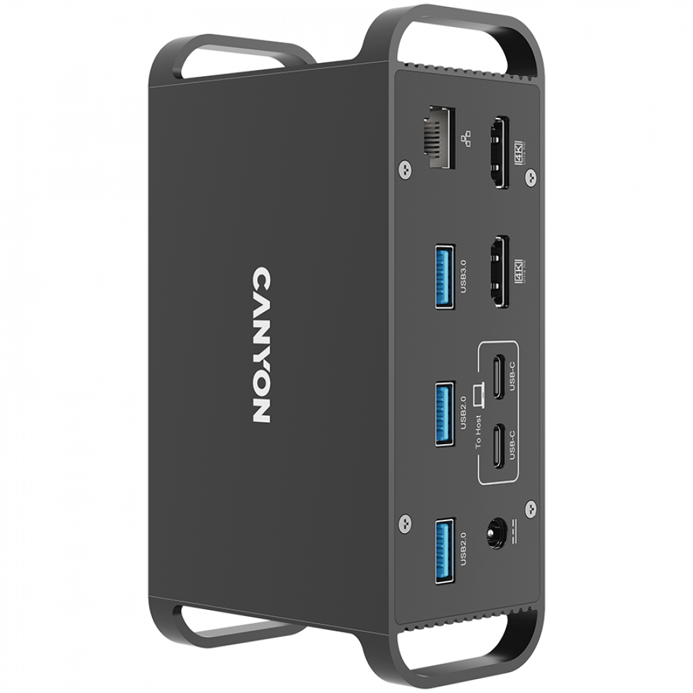 Hub USB C 14 w 1 przenośny Canyon DS 95 szary