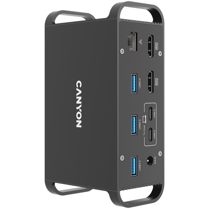 Hub USB C 14 w 1 przenośny Canyon DS 95 szary