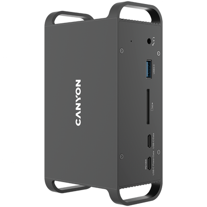 Hub USB C 14 w 1 przenośny Canyon DS 95 szary
