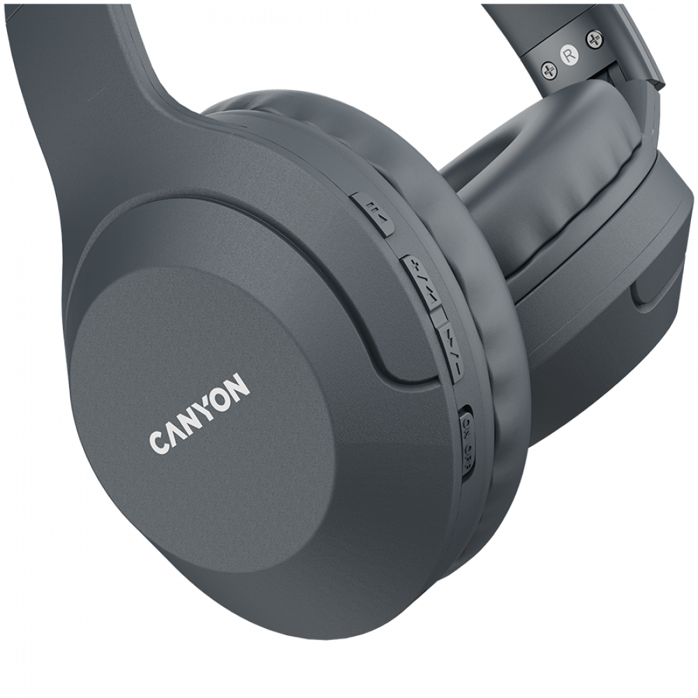 Słuchawki nauszne bezprzewodowe Bluetooth Canyon BTHS 3 ciemnoszare