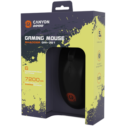 RGB Wired Gaming Mouse 6 Buttons Canyon GM-321 Black