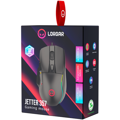 USB LED RGB Gaming-Maus Lorgar Jetter 357 schwarz