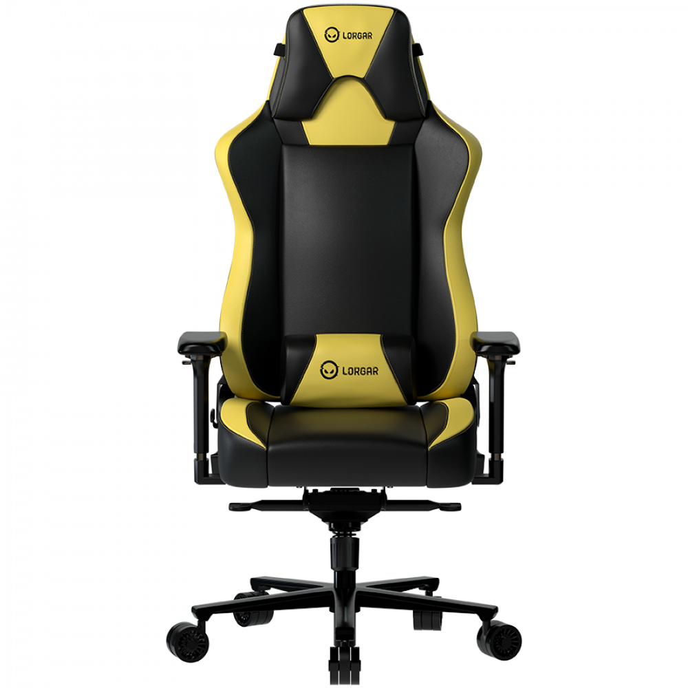 Fotel gamingowy ergonomiczny czarno żółty Lorgar Base 311