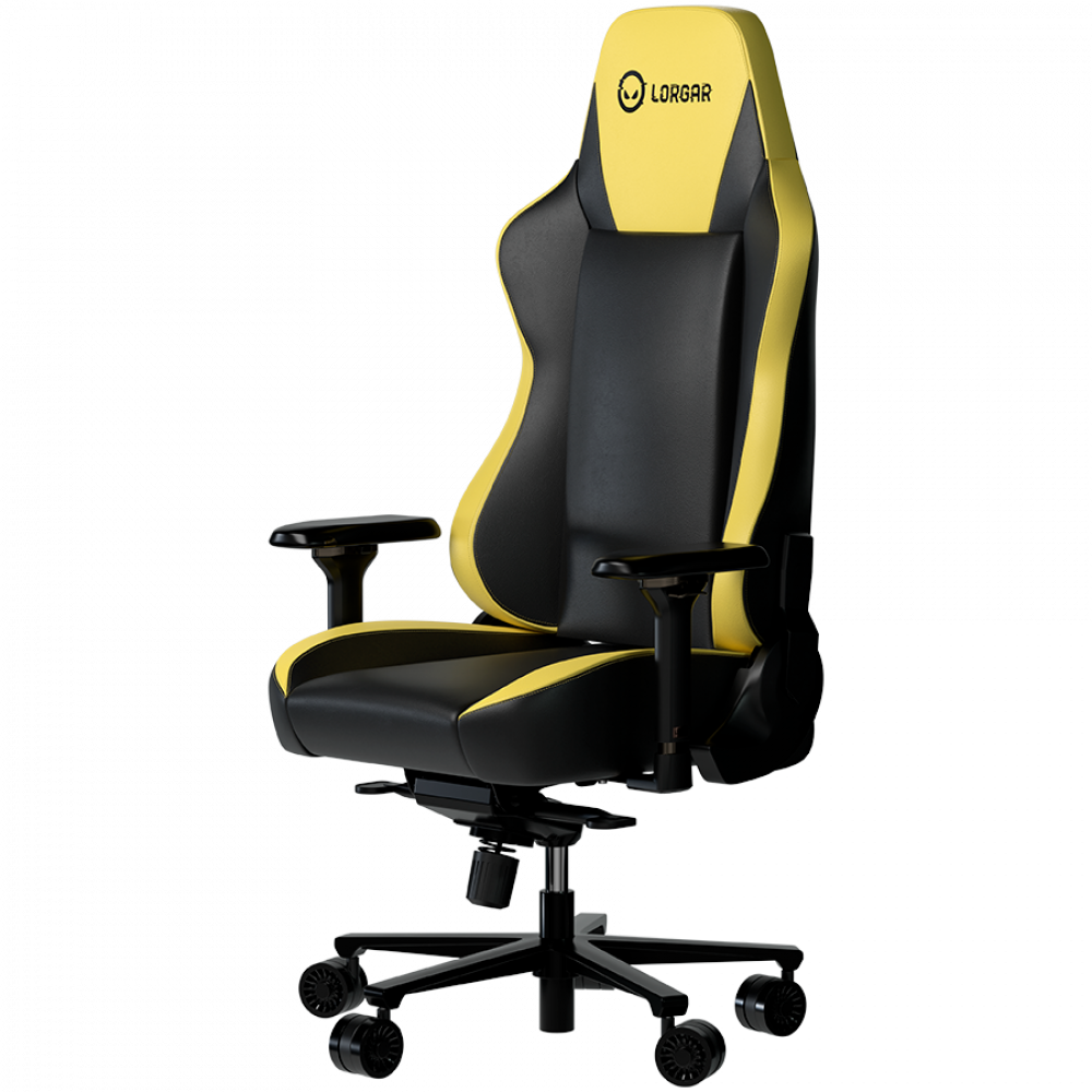 Fotel gamingowy ergonomiczny czarno żółty Lorgar Base 311