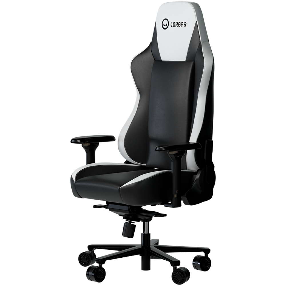 Fotel gamingowy ergonomiczny czarno biały Lorgar Base 311