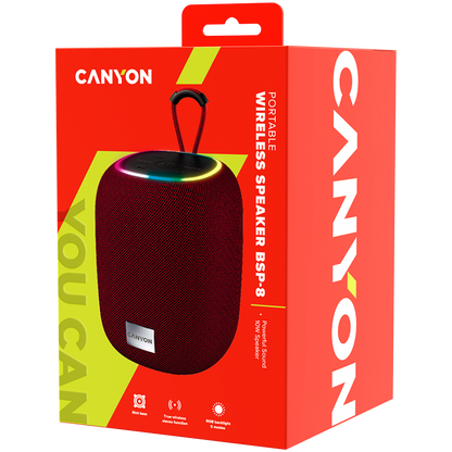 Głośnik Bluetooth 10W przenośny Canyon BSP-8 czerwony
