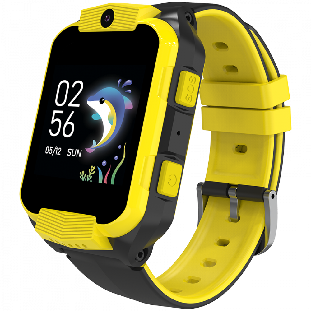 Smartwatch 4G für Kinder mit Kamera und Musik Canyon KW 41 Gelb Schwarz