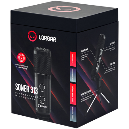 Kabelgebundenes Gaming-Mikrofon Lorgar Soner 313 schwarz