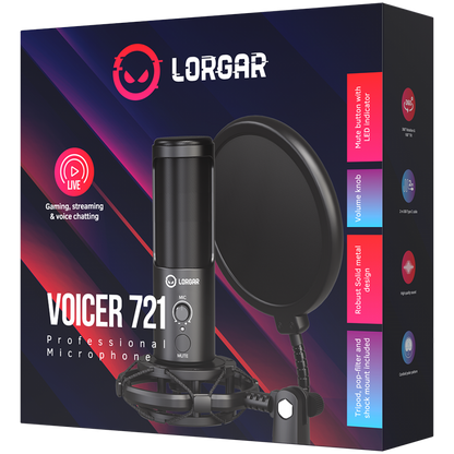 USB Gaming-Mikrofon Lorgar Voicer 721 schwarz