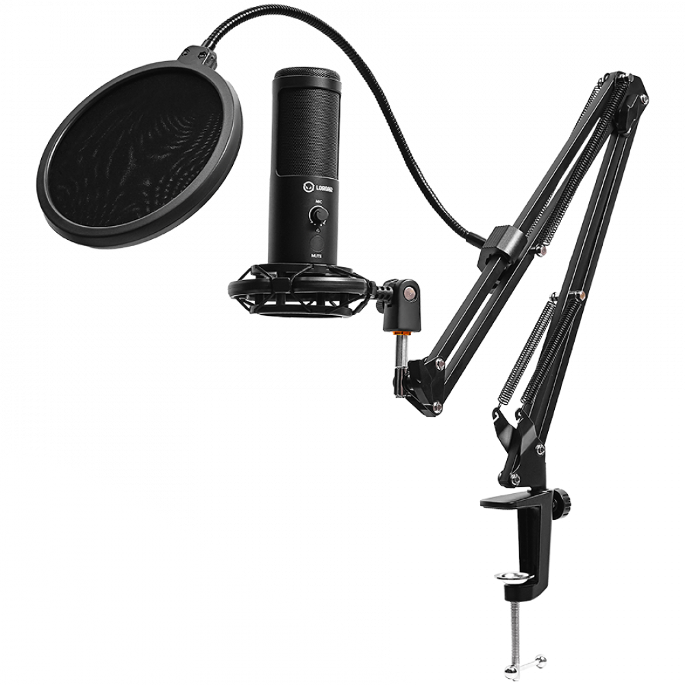 USB-Gaming-Mikrofon Lorgar Voicer 931 schwarz mit Ständer