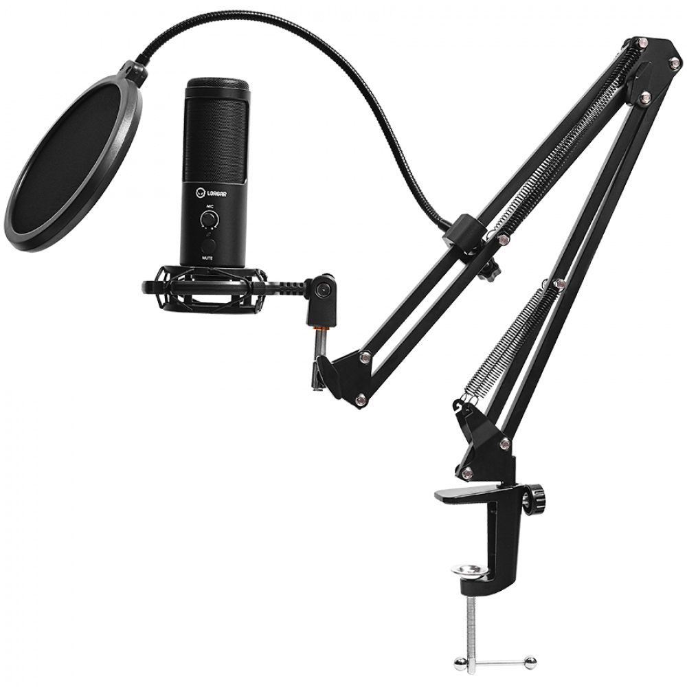 USB-Gaming-Mikrofon Lorgar Voicer 931 schwarz mit Ständer