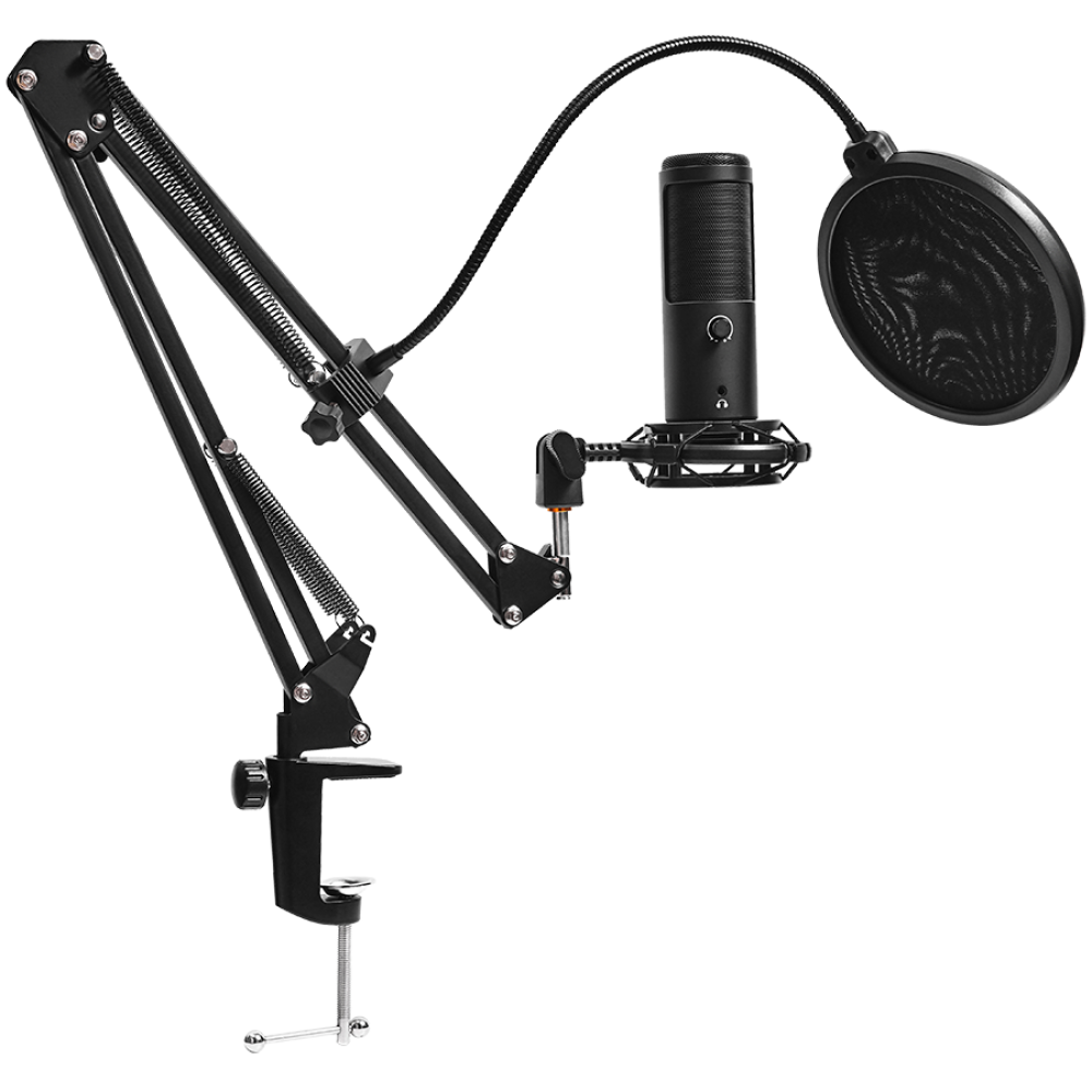 USB-Gaming-Mikrofon Lorgar Voicer 931 schwarz mit Ständer