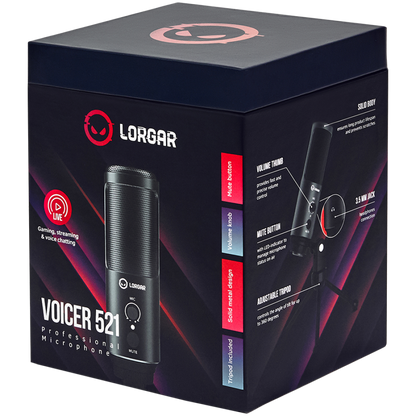 Lorgar Voicer 521 USB-Gaming-Mikrofon schwarz