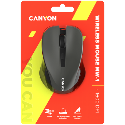 Kabellose ergonomische Maus Canyon MW-1 grau