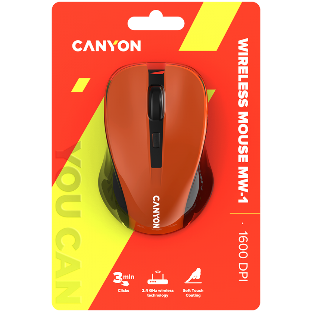 Kabellose ergonomische Maus Canyon MW-1, orange