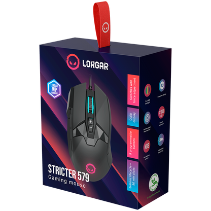 USB LED RGB Gaming Mouse Lorgar Stricter 579 black