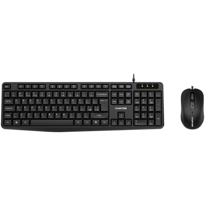 Canyon SET 1 Wired Keyboard and Mouse Set, Black