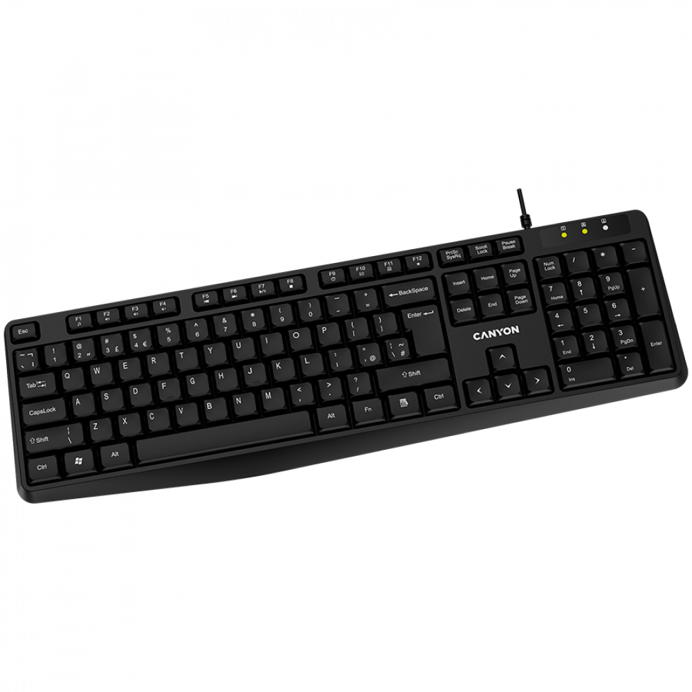 Klawiatura przewodowa UK czarna Canyon KB-1 czarny