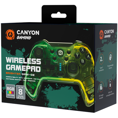 Kontroler bezprzewodowy Bluetooth z donglem Canyon GPW-02 transparentny