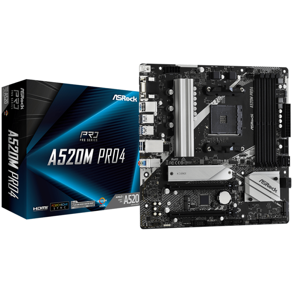 ASROCK A520M Pro4 Micro ATX Sockel AM4 Hauptplatine