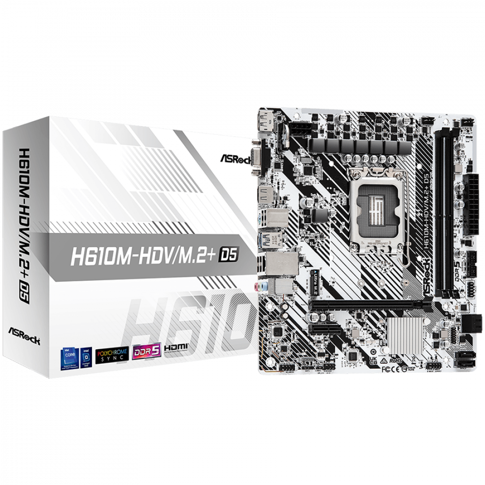 Mainboard ASROCK H610M HDV/M.2+ D5 Micro ATX DDR5 4800 MHz