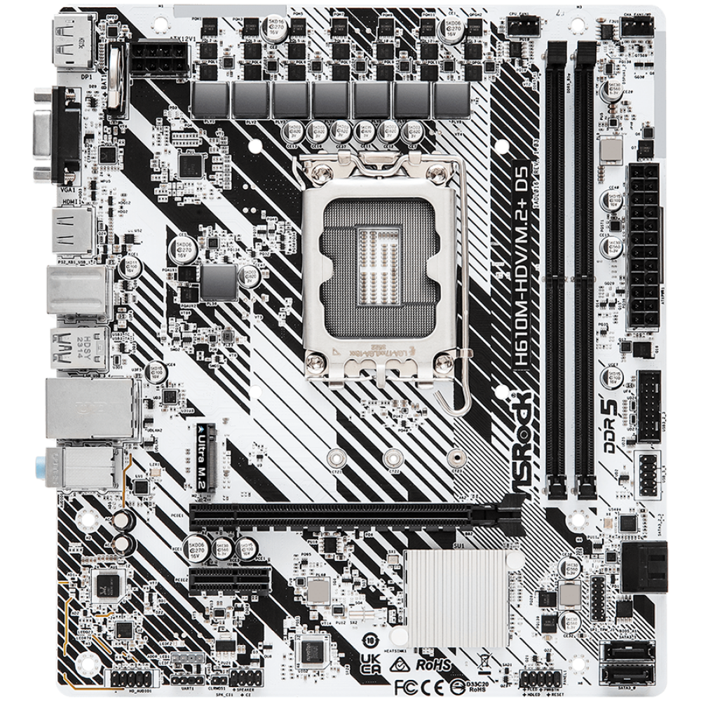 Mainboard ASROCK H610M HDV/M.2+ D5 Micro ATX DDR5 4800 MHz