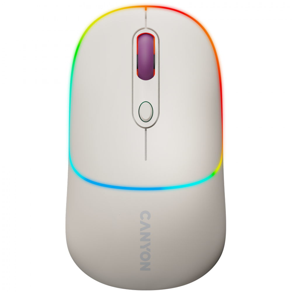 Kabellose 2-in-1-RGB-Ergonomie-Maus Canyon MW-22 beige