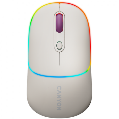Kabellose 2-in-1-RGB-Ergonomie-Maus Canyon MW-22 beige