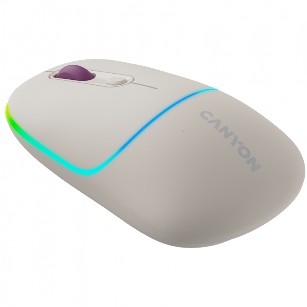 Kabellose 2-in-1-RGB-Ergonomie-Maus Canyon MW-22 beige