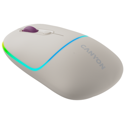 Kabellose 2-in-1-RGB-Ergonomie-Maus Canyon MW-22 beige