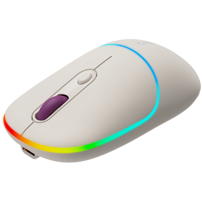 Kabellose 2-in-1-RGB-Ergonomie-Maus Canyon MW-22 beige