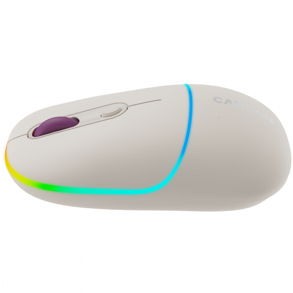 Kabellose 2-in-1-RGB-Ergonomie-Maus Canyon MW-22 beige