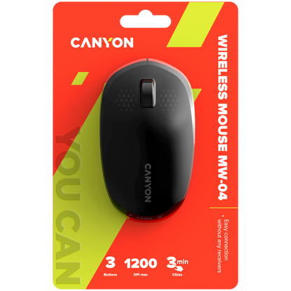 Canyon MW-04 beidhändige Bluetooth-Funkmaus, schwarz