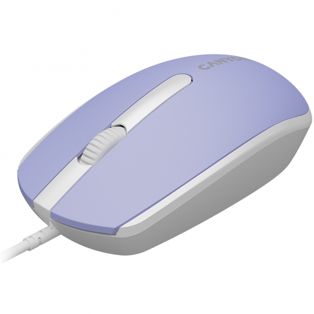 Mysz przewodowa ergonomiczna Canyon M-10 lawendowa